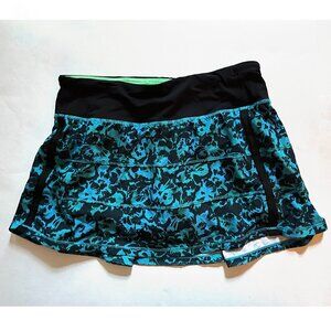 Lululemon Pace Rival Skirt II Fleur Sombre Kayak Blue Size 4 (worn once)